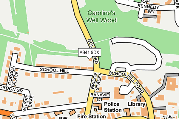 AB41 9DX map - OS OpenMap – Local (Ordnance Survey)