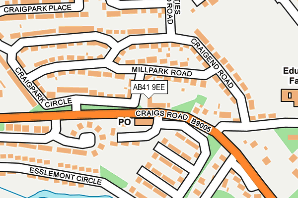 AB41 9EE map - OS OpenMap – Local (Ordnance Survey)