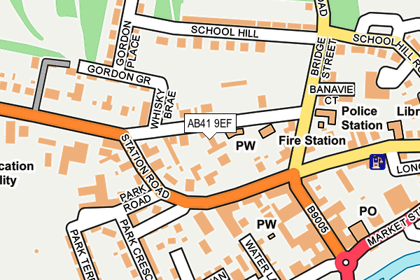 AB41 9EF map - OS OpenMap – Local (Ordnance Survey)