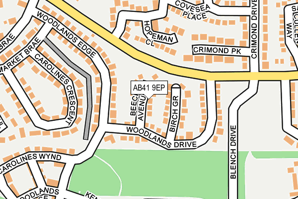 AB41 9EP map - OS OpenMap – Local (Ordnance Survey)