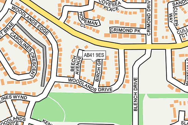 AB41 9ES map - OS OpenMap – Local (Ordnance Survey)