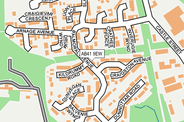 AB41 9EW map - OS OpenMap – Local (Ordnance Survey)