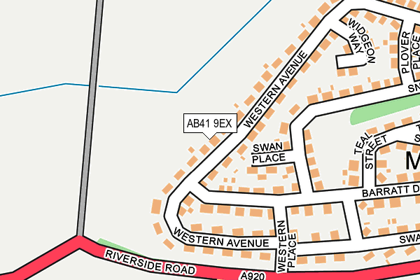 AB41 9EX map - OS OpenMap – Local (Ordnance Survey)