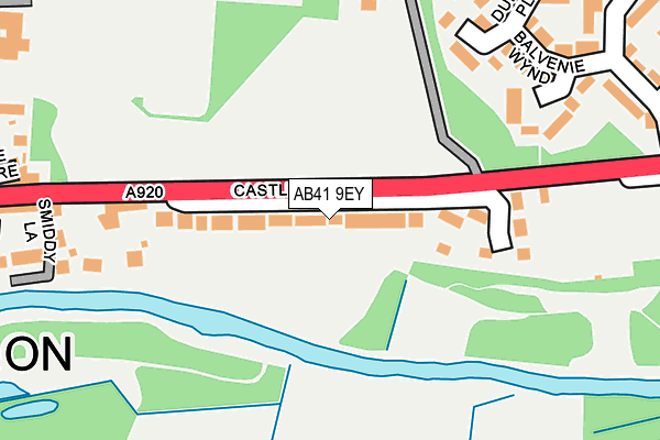 AB41 9EY map - OS OpenMap – Local (Ordnance Survey)