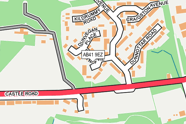 AB41 9EZ map - OS OpenMap – Local (Ordnance Survey)