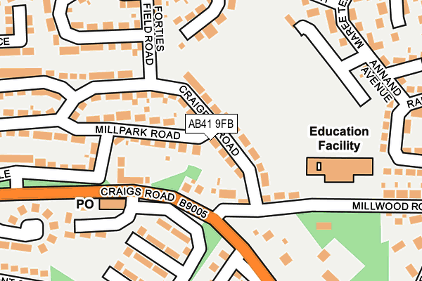 AB41 9FB map - OS OpenMap – Local (Ordnance Survey)