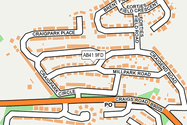 AB41 9FD map - OS OpenMap – Local (Ordnance Survey)