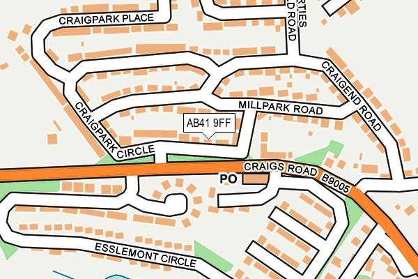 AB41 9FF map - OS OpenMap – Local (Ordnance Survey)