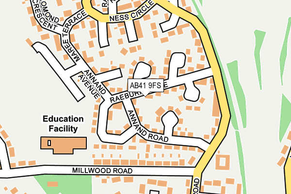 AB41 9FS map - OS OpenMap – Local (Ordnance Survey)