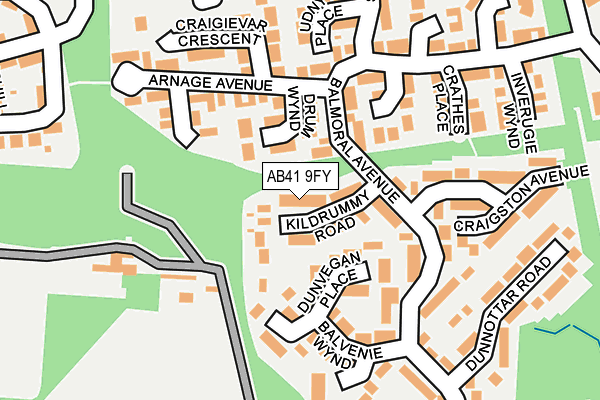 AB41 9FY map - OS OpenMap – Local (Ordnance Survey)