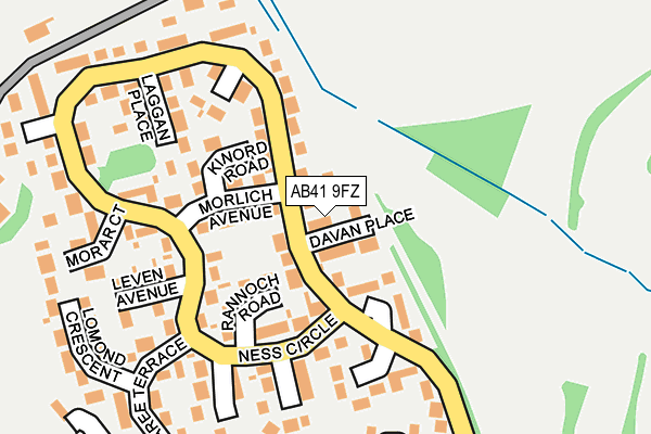 AB41 9FZ map - OS OpenMap – Local (Ordnance Survey)