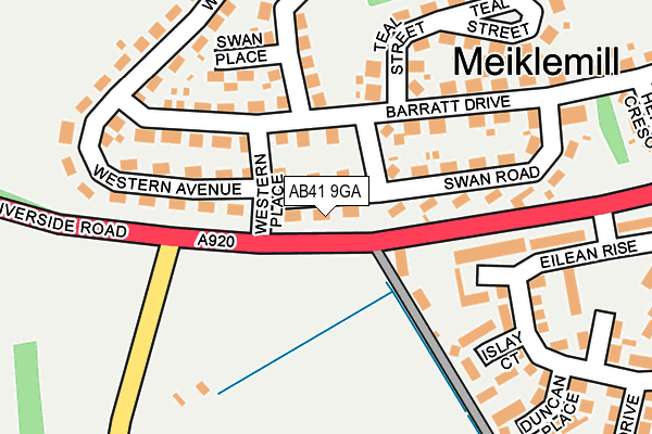 AB41 9GA map - OS OpenMap – Local (Ordnance Survey)