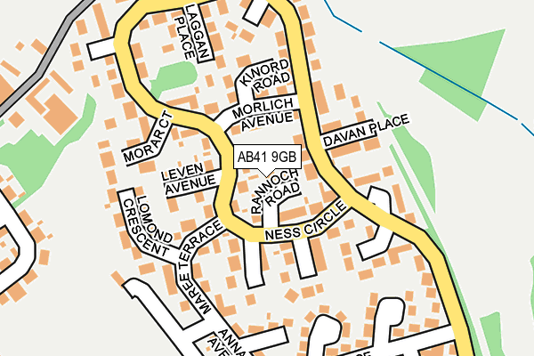 AB41 9GB map - OS OpenMap – Local (Ordnance Survey)