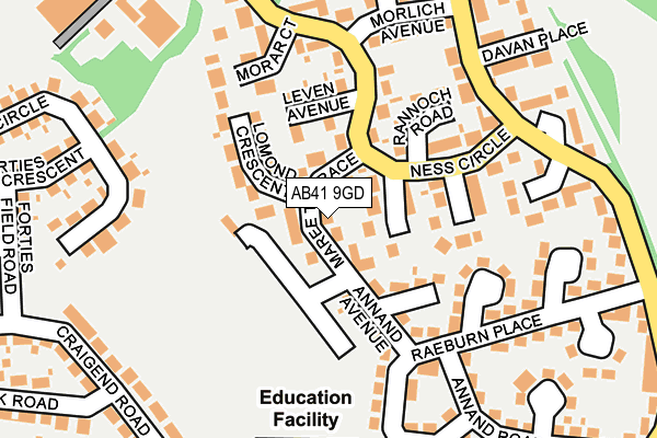 AB41 9GD map - OS OpenMap – Local (Ordnance Survey)