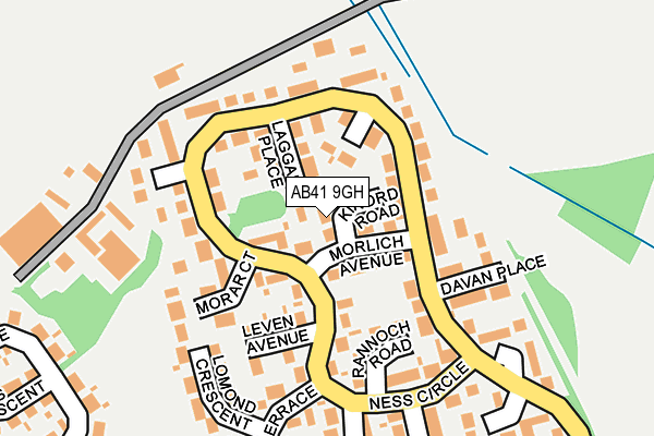 AB41 9GH map - OS OpenMap – Local (Ordnance Survey)