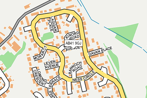 AB41 9GJ map - OS OpenMap – Local (Ordnance Survey)