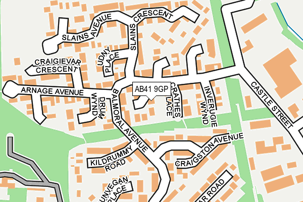 AB41 9GP map - OS OpenMap – Local (Ordnance Survey)