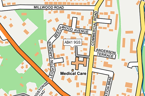 AB41 9GS map - OS OpenMap – Local (Ordnance Survey)