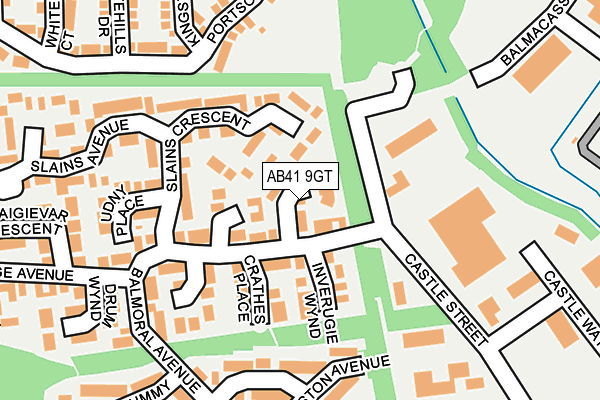 AB41 9GT map - OS OpenMap – Local (Ordnance Survey)