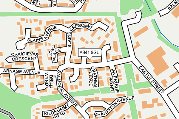 AB41 9GU map - OS OpenMap – Local (Ordnance Survey)