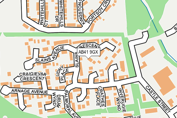 AB41 9GX map - OS OpenMap – Local (Ordnance Survey)