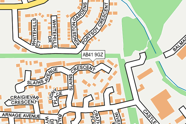 AB41 9GZ map - OS OpenMap – Local (Ordnance Survey)