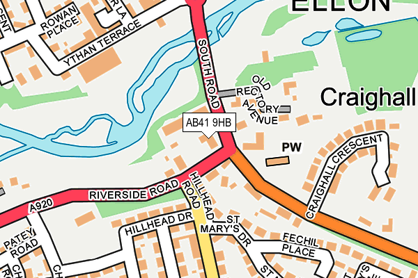 AB41 9HB map - OS OpenMap – Local (Ordnance Survey)