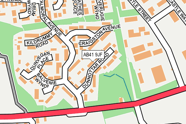 AB41 9JF map - OS OpenMap – Local (Ordnance Survey)