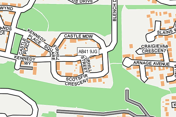 AB41 9JG map - OS OpenMap – Local (Ordnance Survey)