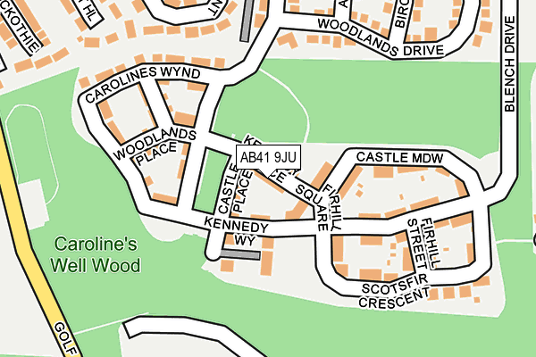 AB41 9JU map - OS OpenMap – Local (Ordnance Survey)