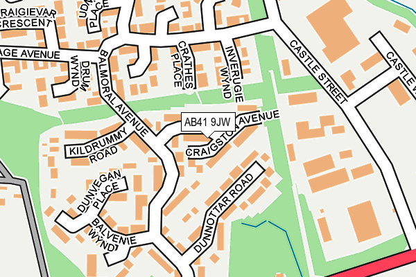 AB41 9JW map - OS OpenMap – Local (Ordnance Survey)