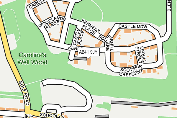 AB41 9JY map - OS OpenMap – Local (Ordnance Survey)