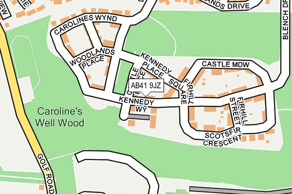 AB41 9JZ map - OS OpenMap – Local (Ordnance Survey)