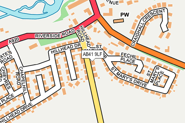 AB41 9LF map - OS OpenMap – Local (Ordnance Survey)