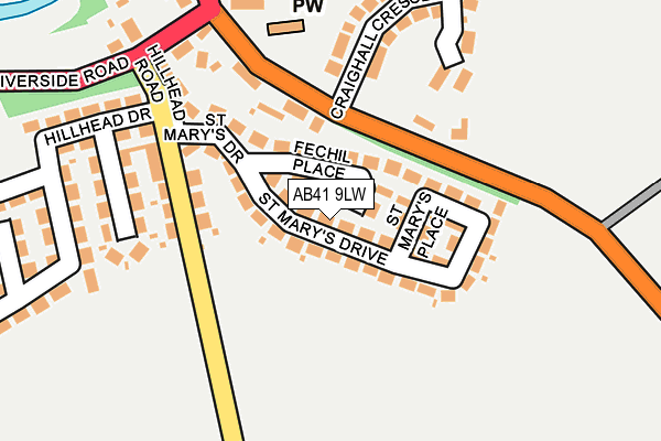 AB41 9LW map - OS OpenMap – Local (Ordnance Survey)