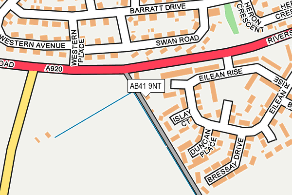AB41 9NT map - OS OpenMap – Local (Ordnance Survey)