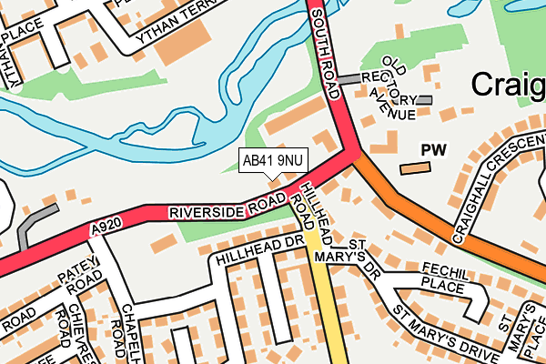 AB41 9NU map - OS OpenMap – Local (Ordnance Survey)