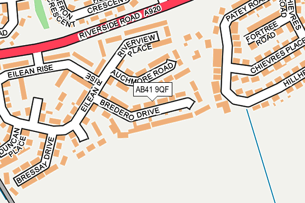 AB41 9QF map - OS OpenMap – Local (Ordnance Survey)