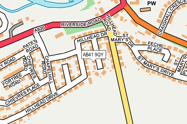 AB41 9QY map - OS OpenMap – Local (Ordnance Survey)