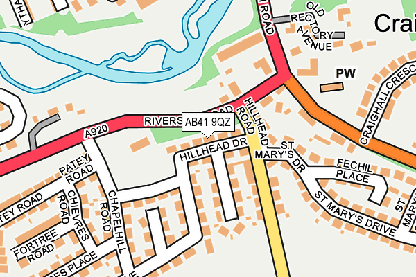 AB41 9QZ map - OS OpenMap – Local (Ordnance Survey)