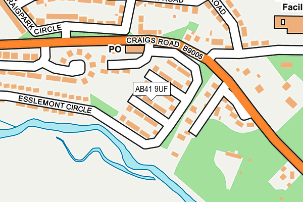 AB41 9UF map - OS OpenMap – Local (Ordnance Survey)