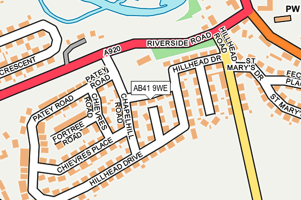 AB41 9WE map - OS OpenMap – Local (Ordnance Survey)