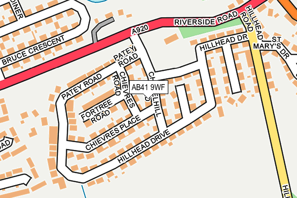 AB41 9WF map - OS OpenMap – Local (Ordnance Survey)