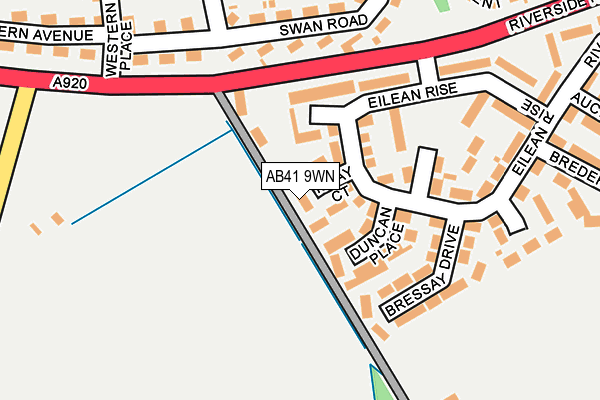 AB41 9WN map - OS OpenMap – Local (Ordnance Survey)