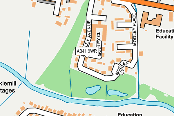 AB41 9WR map - OS OpenMap – Local (Ordnance Survey)