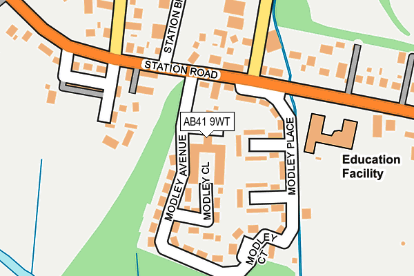 AB41 9WT map - OS OpenMap – Local (Ordnance Survey)