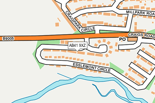 AB41 9XZ map - OS OpenMap – Local (Ordnance Survey)