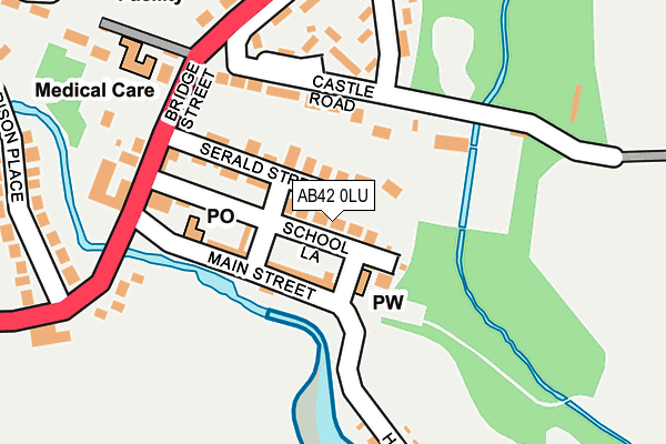 AB42 0LU map - OS OpenMap – Local (Ordnance Survey)