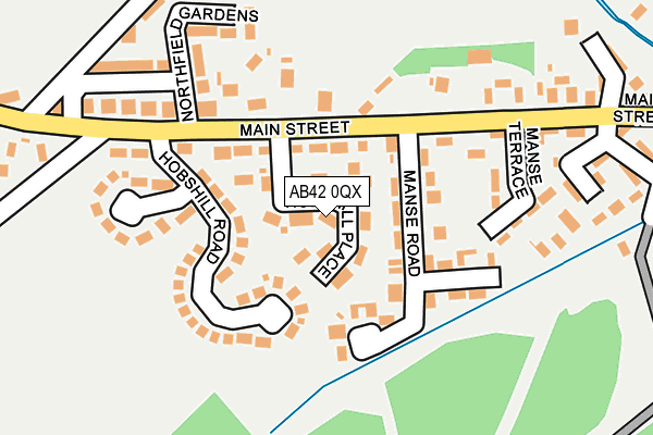 AB42 0QX map - OS OpenMap – Local (Ordnance Survey)
