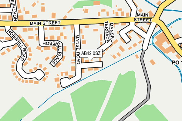 AB42 0SZ map - OS OpenMap – Local (Ordnance Survey)